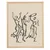 WallXpert uramljena slika na platnu Cc-D-Ah-1045, tri ženske figure u plesu, crne linije na bež pozadini, 70 x 95 cm