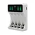 Qoltec Polnilnik za baterije AAA/AA LCD, USB-C, bel