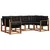 Set vanjskih sofa 6 kom. Prirodna i crna