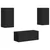 Set TV komoda Zidne 2 pcs Crna Konstruirano drvo