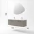 Skye Decor Set kupatilskog ormarića sa umivaonikom i ogledalom, 2 dela, Sivi
