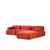 ATELIER DEL SOFA Ugaona garnitura Doblo 3 Seater with Pouffe ( L1 O1 1R Pouffe) Red