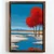 WallXpert uramljena MDF slika NAL026-70, crvena stabla pored plave reke, u stilu uljane slike, 50 x 70 cm