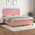 Krevet box spring s madracem LED ružičasti 160x200cm baršunasti