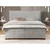 Svetlo siva boxspring postelja s prostorom za shranjevanje 180x200 cm Lysa – Ropez