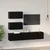 Set TV komoda Zidne 4 pcs Crni hrast Konstruirano drvo