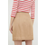 Suknja s dodatkom lana Calvin Klein boja: smeđa, mini, ravna