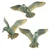 Aberto Design Set dekorativnih figura BIRDS 1,25x5x11, 20x4x17, 21x6x13, 3 komada, Zlatna boja