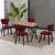 HANAH HOME Set Trpezarijski sto i 4 stolice Elma Burgundy Walnut