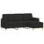 Trosjed s tabureom crni 180 cm od tkanine