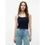 Tommy Jeans Top ESSENTIAL mornarska/bela
