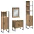 Set namještaja za kupaonicu 4 kom. Smeđa 33 x 33 x 185,5 cm