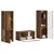Set TV komoda 5 pcs Staro drvo Konstruirano drvo
