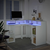 Radni stol s LED svjetlima bijeli 130 x 130 x 91 cm drveni