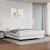 vidaXL Box spring postelja z vzmetnico bel 160x200 cm umetno usnje