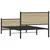 Vidaxl Kovinski posteljni okvir brez vzmetnice sonoma hrast 107x203 cm