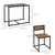 Homestar Jedilna miza z 3-delnim kompletom 90x47x76 cm rjava