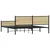 Vidaxl Kovinski posteljni okvir brez vzmetnice sonoma hrast 183x213 cm