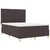 Vidaxl LED Box Spring Postelja Temno rjava 140 x 200 cm blago