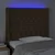 Vidaxl LED posteljno vzglavje temno rjavo 103x16x118/128 cm blago