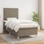 Vidaxl Box spring postelja z vzmetnico taupe 90x200 cm blago