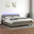 Krevet box spring s madracem LED smeđesivi 200x200 cm tkanina
