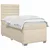 vidaXL Postelja boxspring z vzmetnico Krem 80 x 200 cm Blago