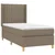 Vidaxl Box spring postelja z vzmetnico LED taupe 100x200 cm blago