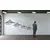 WallXpert metalni zidni ukras 5106, geometrijski planinski venac, 61 x 20 cm, crni