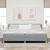 Vidaxl LED Box Spring Postelja Svetlo siva 200 x 200 cm blago