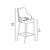 HANAH HOME Set 4 barske stolice Enox Grey Gold