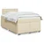 Vidaxl Box spring postelja z vzmetnico krem 120x200 cm blago