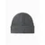 Ombre Mens knitted beanie cap with patch - grey melange