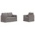 vidaXL Kavč 2 pcs Taupe Kovina