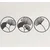 WallXpert metalni zidni ukras 5256, listovi ginka u 3 kružna panela, 72 x 72 cm, crni