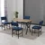 HANAH HOME Set Trpezarijski sto i 4 stolice Dubai Navy Blue Walnut