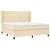 Vidaxl Box spring postelja z vzmetnico krem 160x200 cm blago