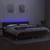 Vidaxl Box spring postelja z vzmetnico LED temno rjava 200x200cm blago