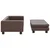 Dječja sofa s tabureom smeđa 100 x 50 x 30 cm od umjetne kože