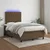vidaXL Box spring postelja z vzmetnico LED tem. rjava 120x200 cm blago