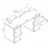 Hanah Home radni sto Alen 180cm 2 Drawer 2 Cabinet, 180 cm, beli