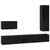 Set TV komoda s ladicama 4 pcs Crni hrast Konstruirano drvo