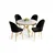 Hanah Home Trpezarijski set, 5 komada, Crni