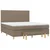 Vidaxl Box spring postelja z vzmetnico taupe 160x200 cm blago