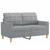 4-dijelni set sofa s jastucima svjetlosivi od tkanine