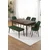 Hanah Home trpezarijski set Pir, sto, 4 stolice i klupa, ploča u dekoru drveta Baroque, kaki zelena tkanina Babyface