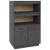 Visoka komoda siva 67 x 40 x 108,5 cm od masivne borovine