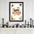 WallXpert uramljena slika 3752HALCT-023, natpis Happy Halloween sa bundevama, slepim miševima i zvezdicama, 37 x 52 cm, crni ram