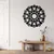 WallXpert metalni zidni ukras 5092, mandala cvet lotosa sa šiljatim laticama, 71 x 71 cm, crni