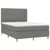 Vidaxl Box spring postelja z vzmetnico LED temno siva 140x200 cm blago